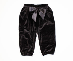 Black Velvet Cargo Pants